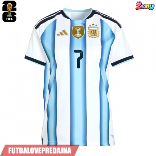 Lacne Ženy Futbalové dres Argentína Rodrigo De Paul #7 MS 2026 Krátky Rukáv - Domáci